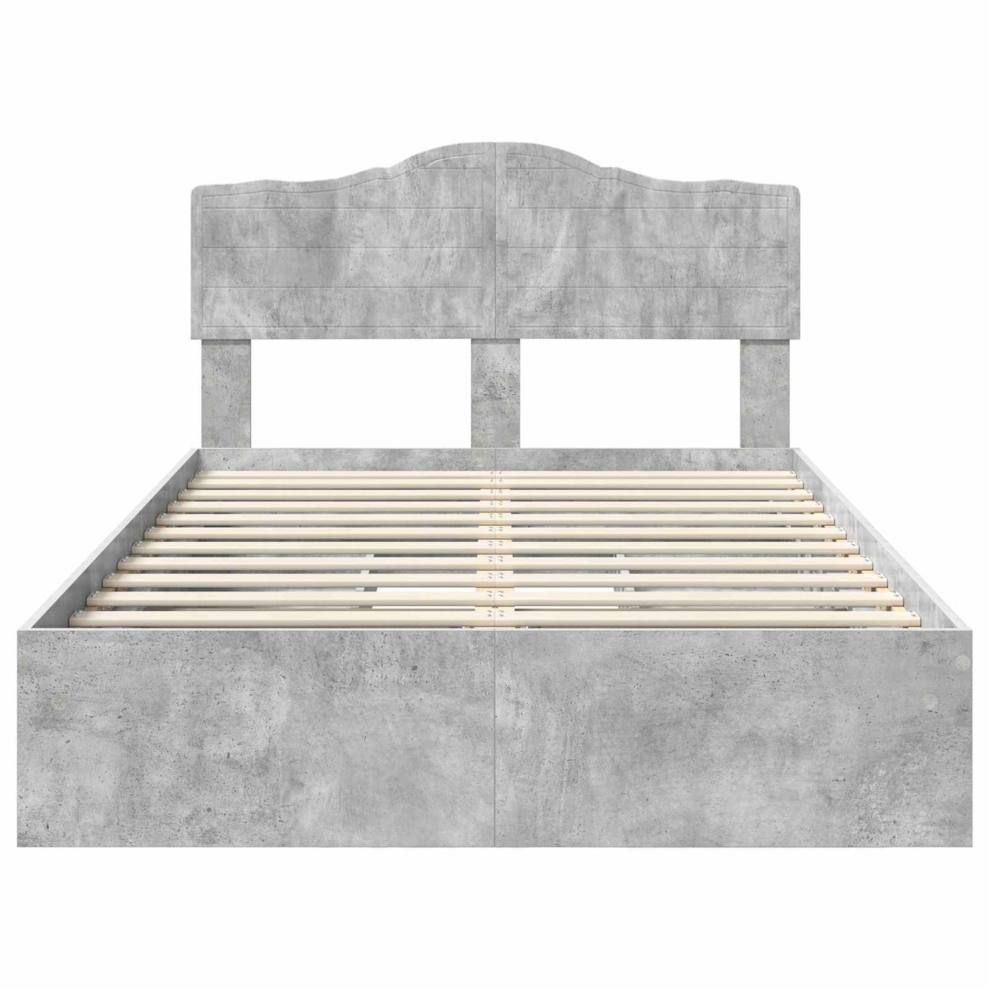 Letto con Contenitore con testiera Grigio cemento 135 x 190 cm | homemem39