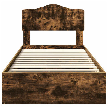 Letto con Contenitore con testiera Rovere fumé 100 x 200 cm | homemem39