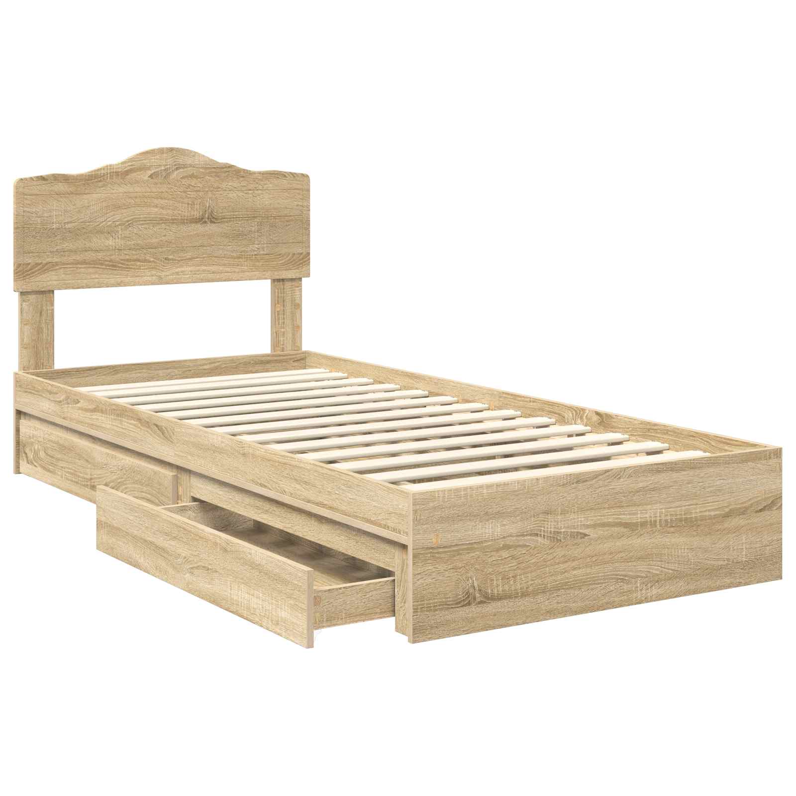 Letto con Contenitore con testiera Rovere Sonoma 90 x 200 cm | homemem39