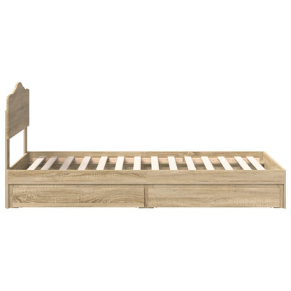 Letto con Contenitore con testiera Rovere Sonoma 90 x 200 cm | homemem39