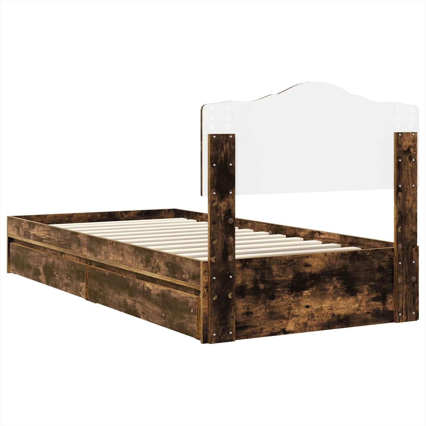 Letto con Contenitore Rovere fumé 90 x 200 cm Legno multistrato | homemem39