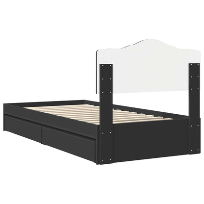 Letto con Contenitore Nero 90 x 190 cm Legno multistrato | homemem39