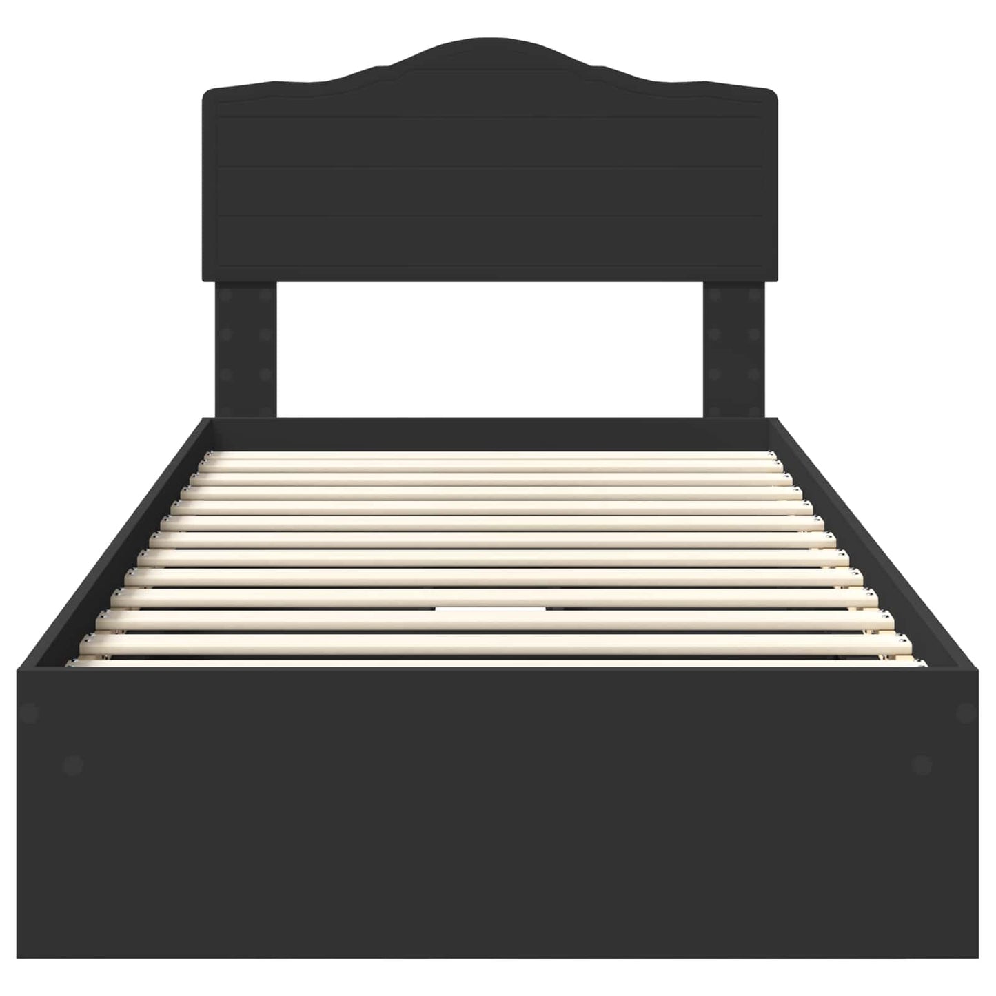 Letto con Contenitore Nero 90 x 190 cm Legno multistrato | homemem39