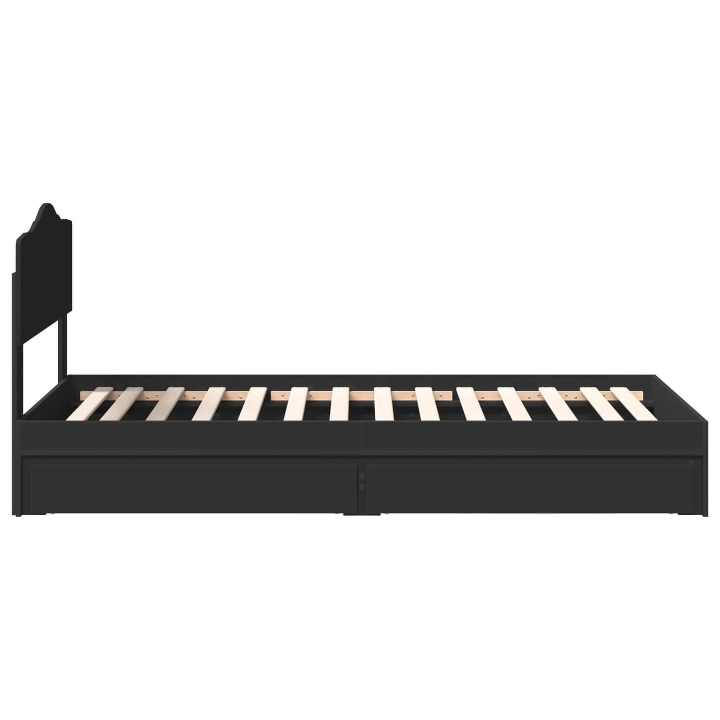 Letto con Contenitore Nero 90 x 190 cm Legno multistrato | homemem39