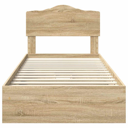 Letto con Contenitore con testiera Rovere Sonoma 90 x 190 cm | homemem39