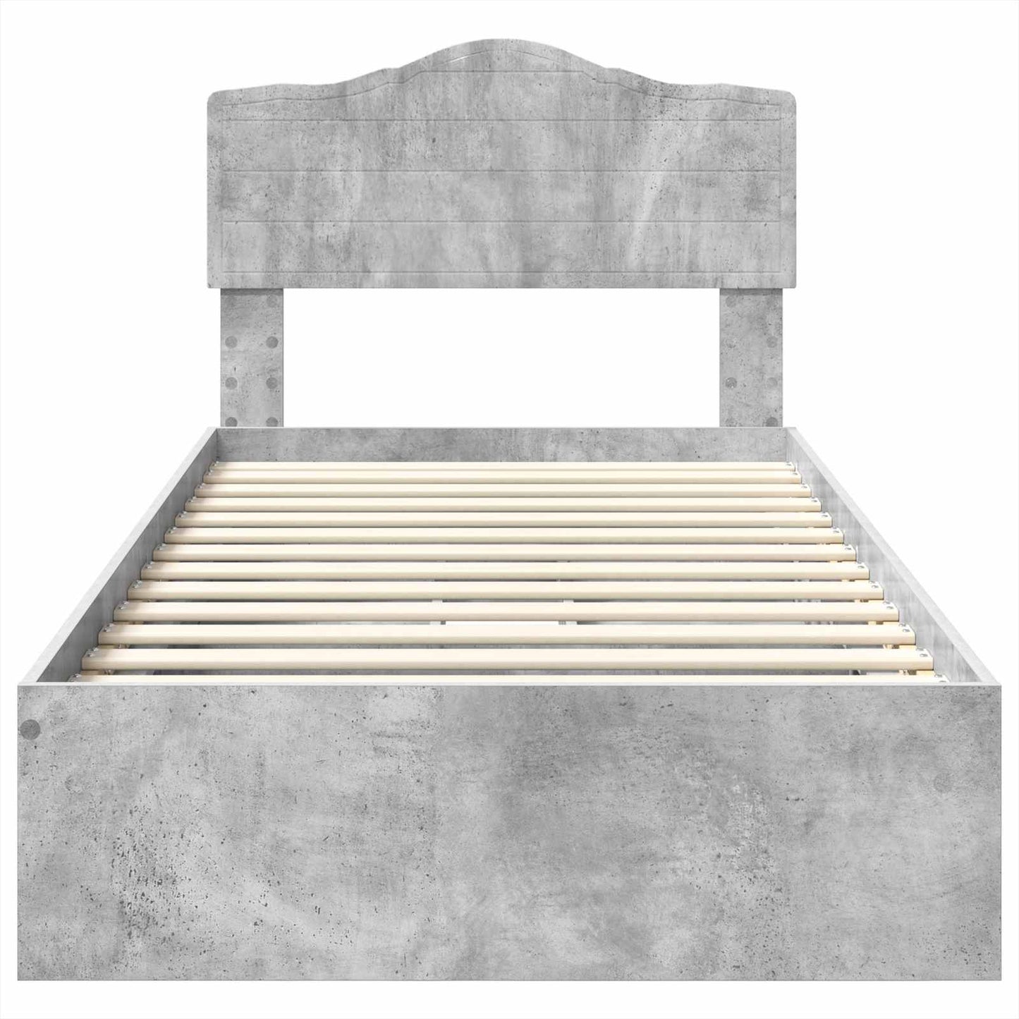 Letto con Contenitore con testiera Grigio cemento 90 x 190 cm | homemem39