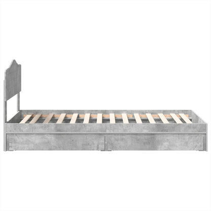 Letto con Contenitore con testiera Grigio cemento 90 x 190 cm | homemem39