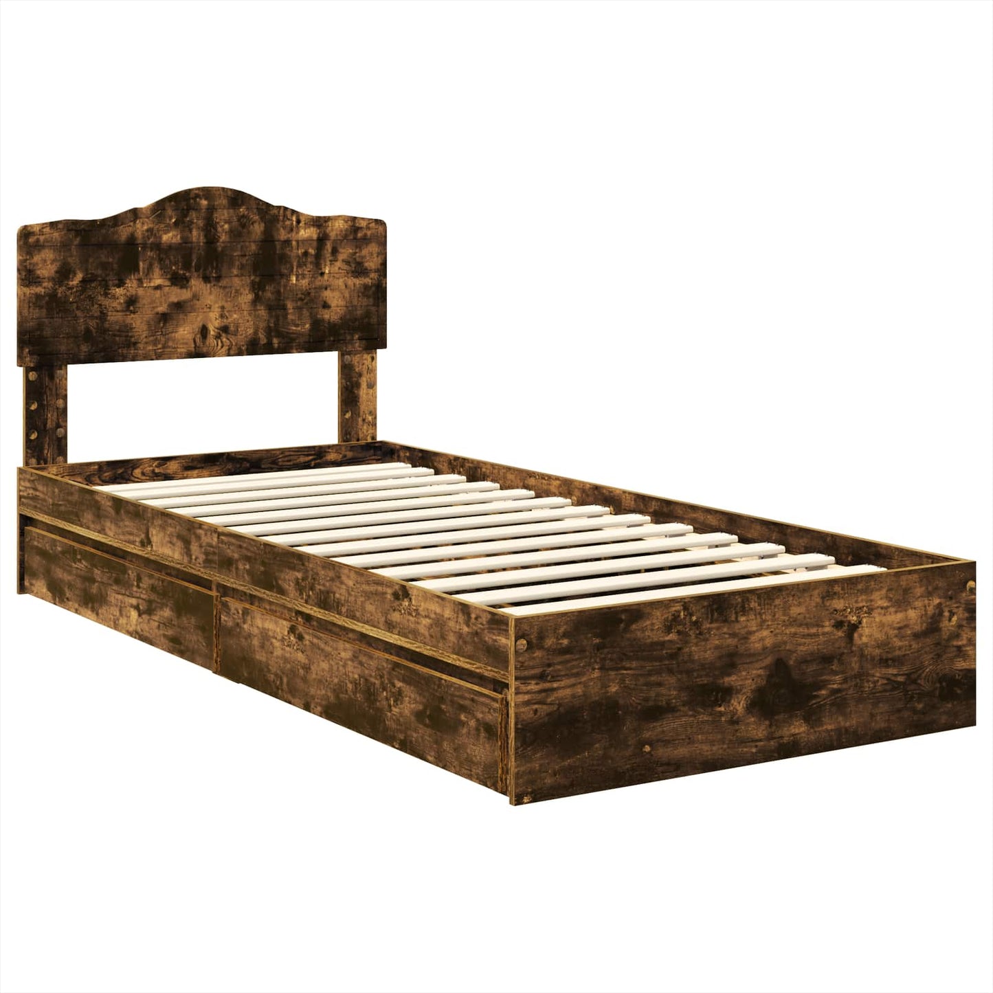 Letto con Contenitore Rovere fumé 90 x 190 cm Legno multistrato | homemem39