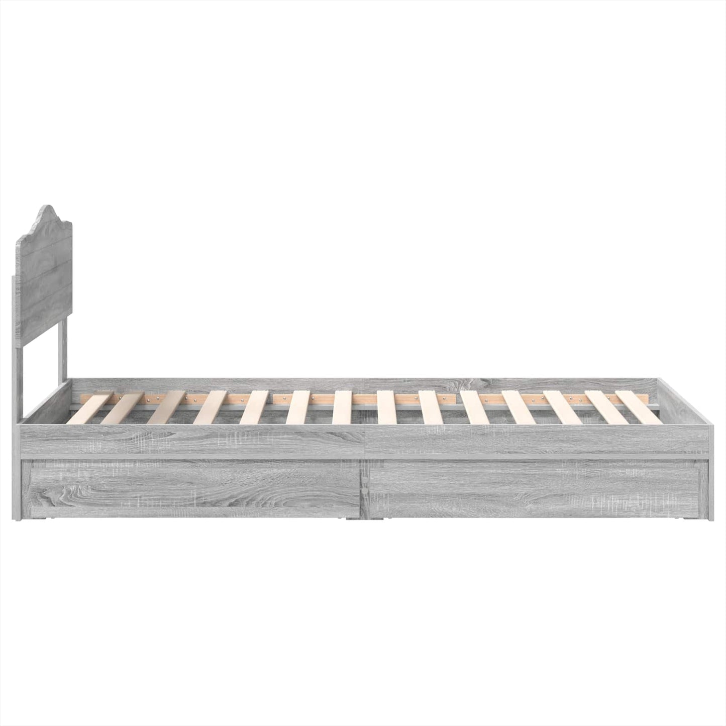 Letto con Contenitore con testiera Grigio Sonoma 90 x 190 cm | homemem39