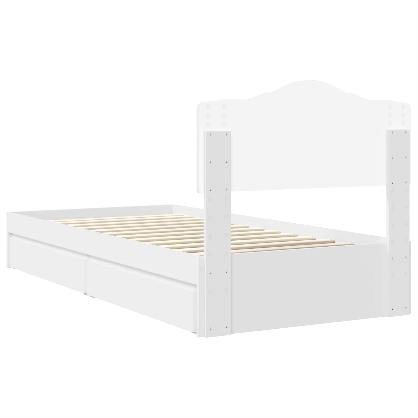 Letto con Contenitore Bianco 70 x 190 cm Legno multistrato | homemem39