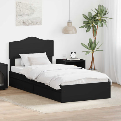 Letto con Contenitore Nero 70 x 190 cm Legno multistrato | homemem39