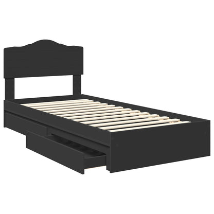 Letto con Contenitore Nero 70 x 190 cm Legno multistrato | homemem39