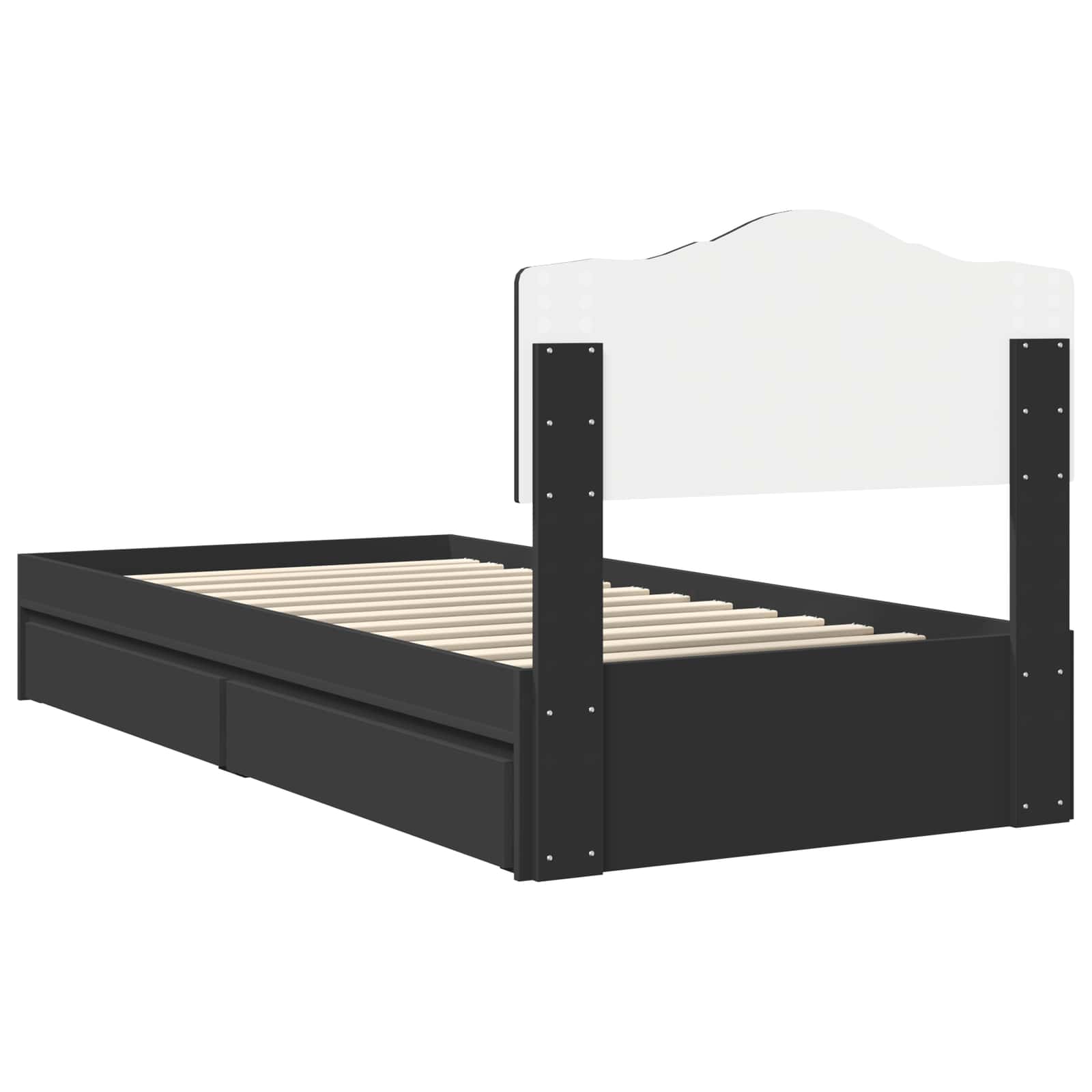 Letto con Contenitore Nero 70 x 190 cm Legno multistrato | homemem39