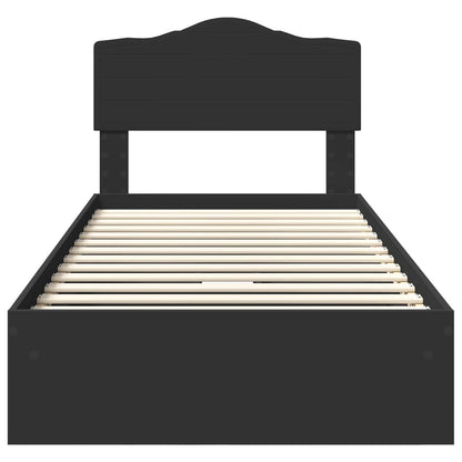 Letto con Contenitore Nero 70 x 190 cm Legno multistrato | homemem39