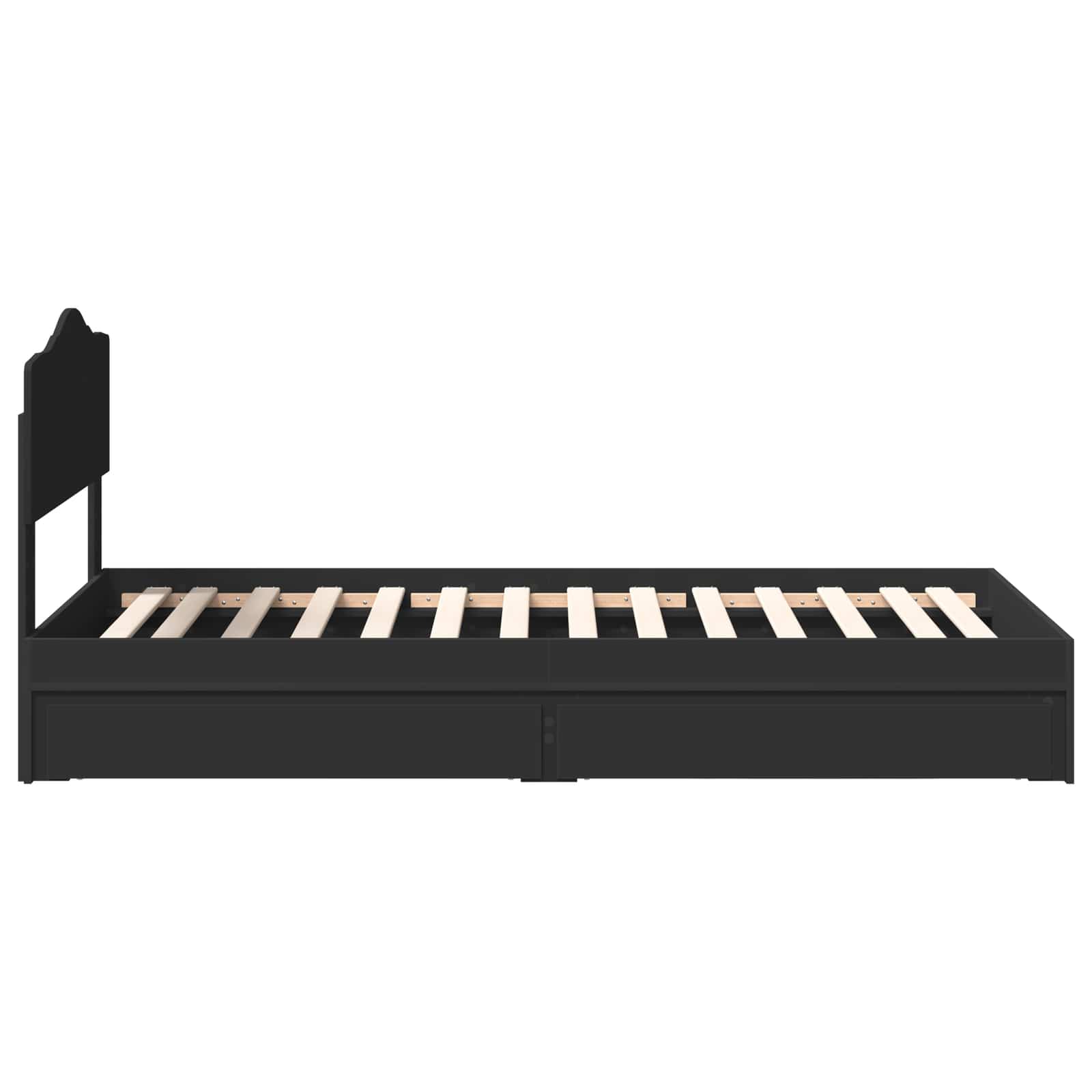 Letto con Contenitore Nero 70 x 190 cm Legno multistrato | homemem39