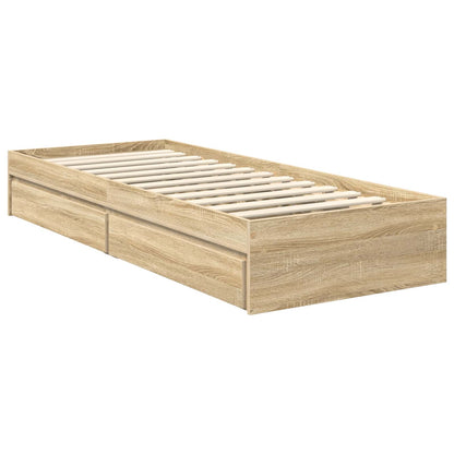 Letto con Contenitore con testiera Rovere Sonoma 70 x 190 cm | homemem39