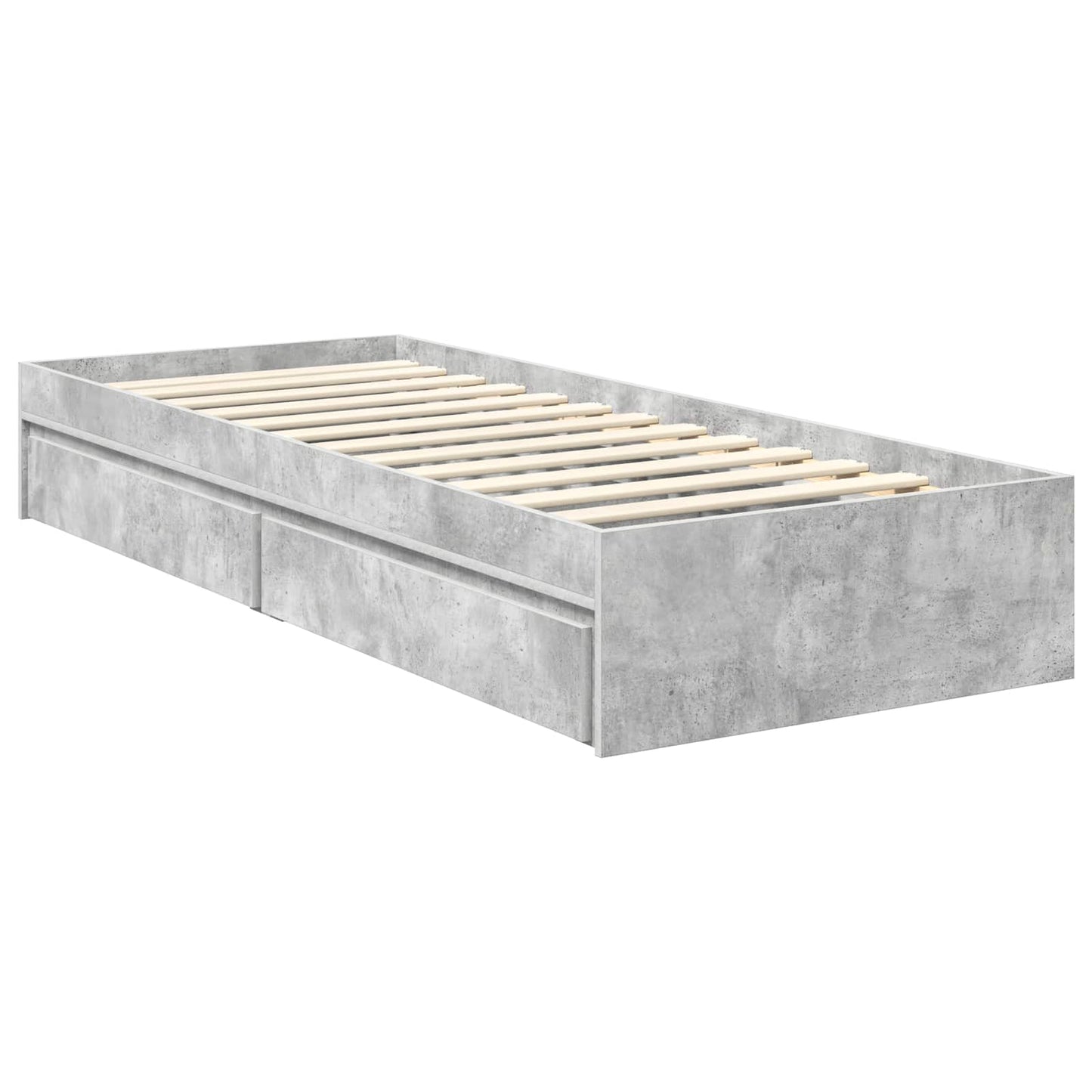 Letto con Contenitore con testiera Grigio cemento 70 x 190 cm | homemem39
