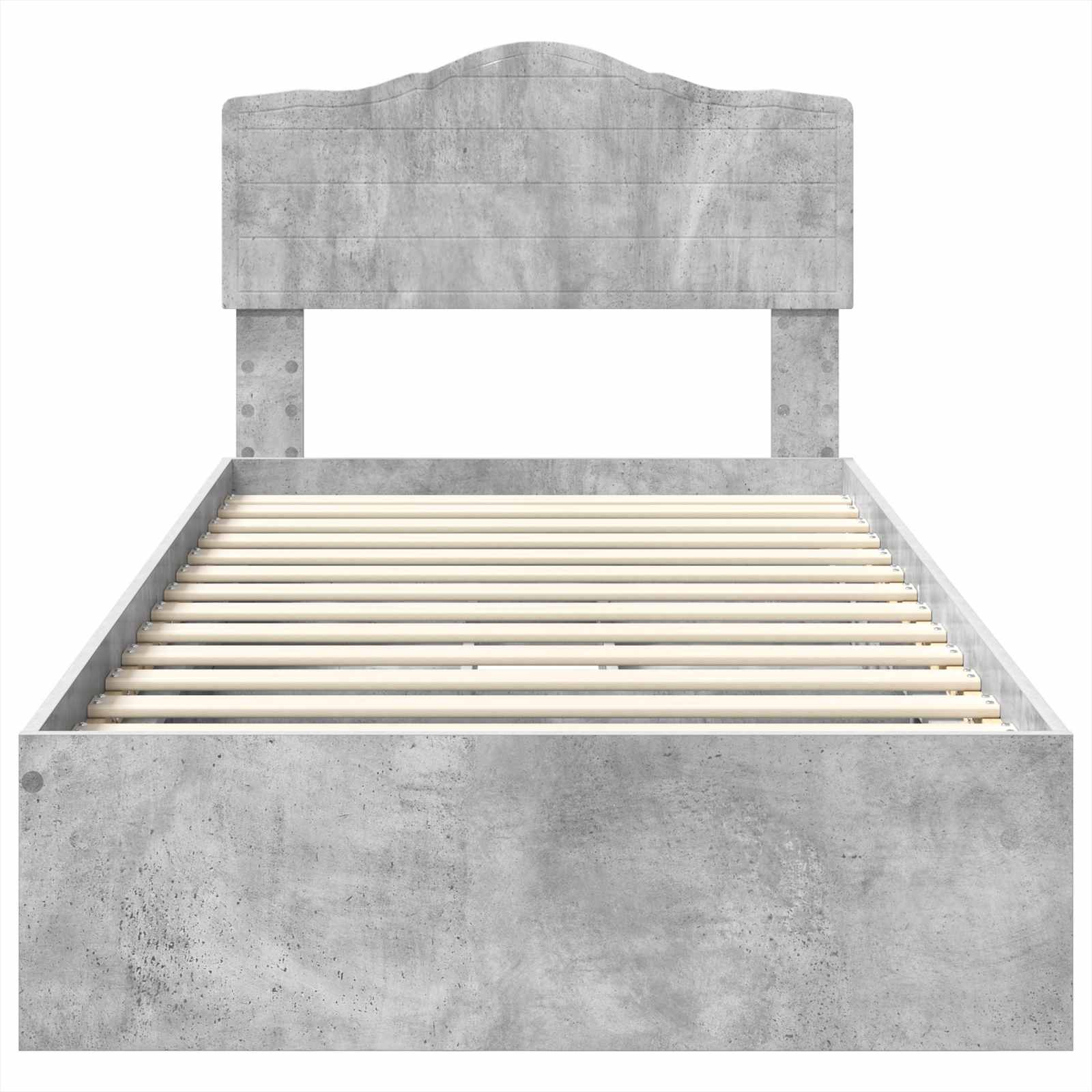 Letto con Contenitore con testiera Grigio cemento 70 x 190 cm | homemem39