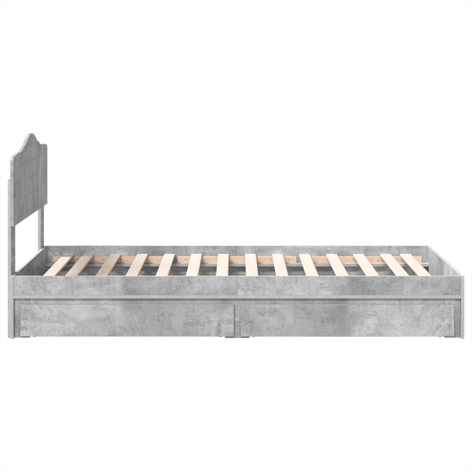 Letto con Contenitore con testiera Grigio cemento 70 x 190 cm | homemem39