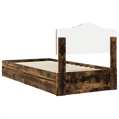 Letto con Contenitore Rovere fumé 70 x 190 cm Legno multistrato | homemem39