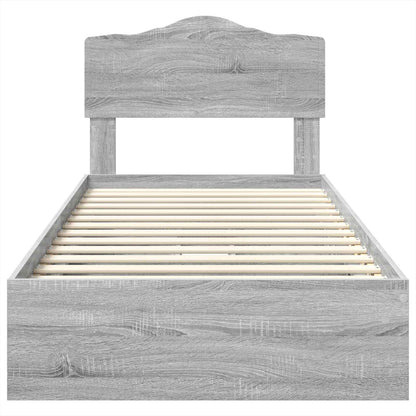 Letto con Contenitore con testiera Grigio Sonoma 70 x 190 cm | homemem39