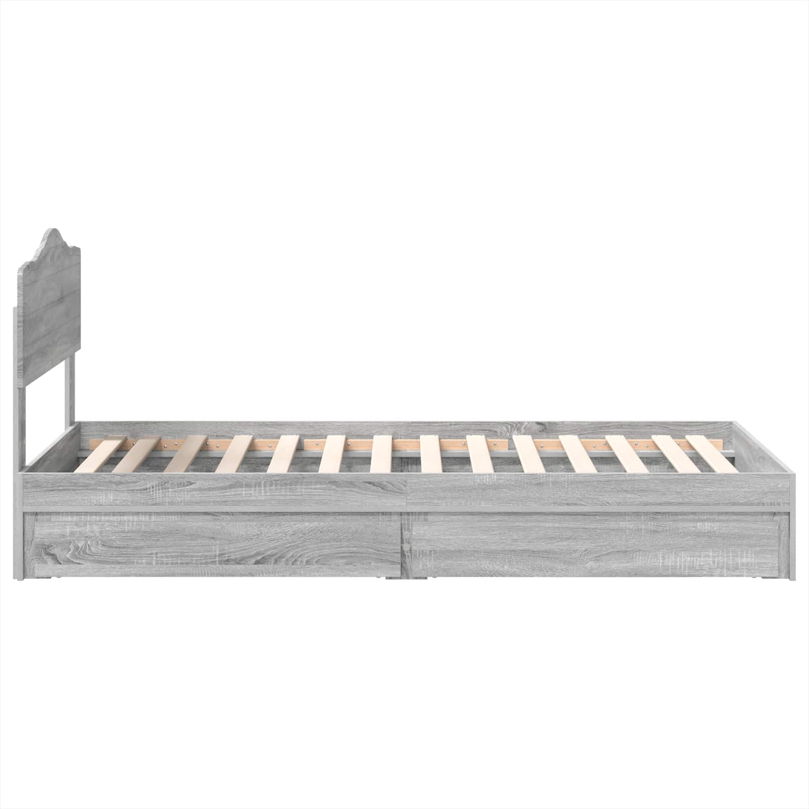 Letto con Contenitore con testiera Grigio Sonoma 70 x 190 cm | homemem39