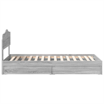 Letto con Contenitore con testiera Grigio Sonoma 70 x 190 cm | homemem39