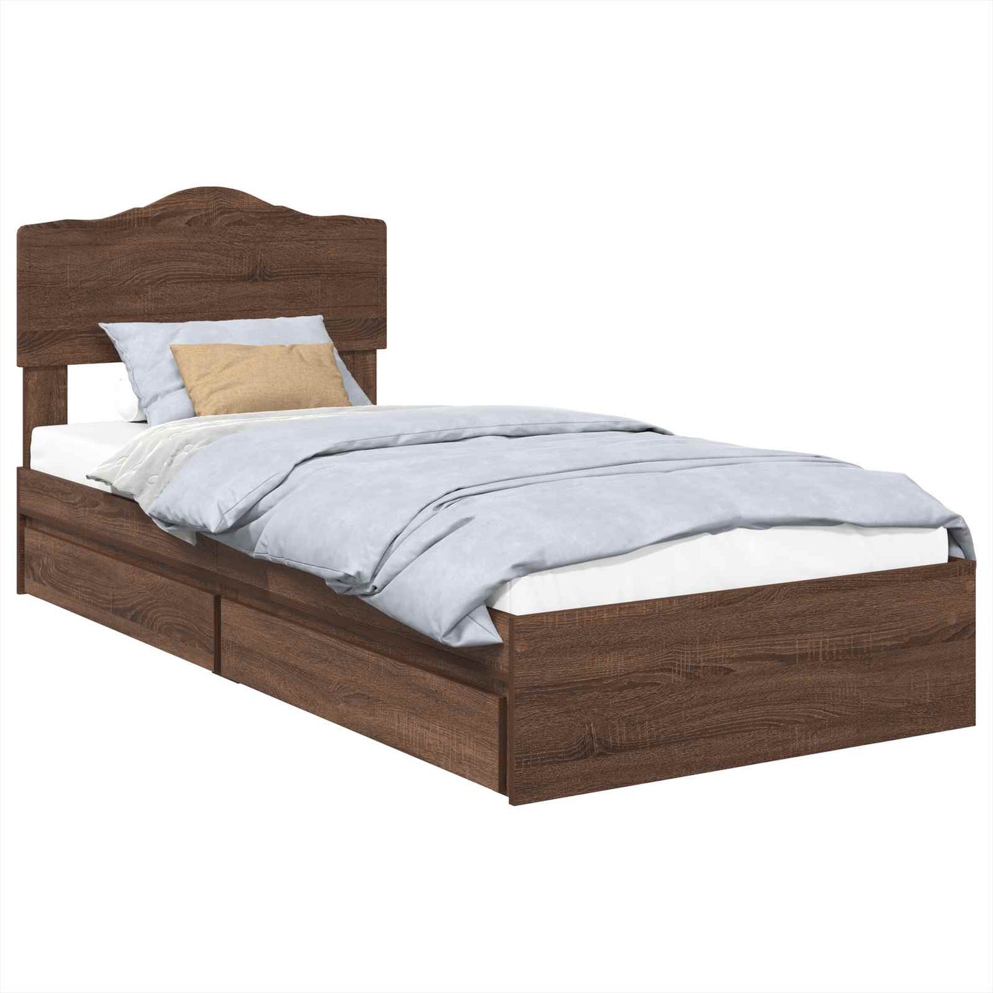 Letto con Contenitore con testiera Rovere Marrone 70 x 190 cm | homemem39