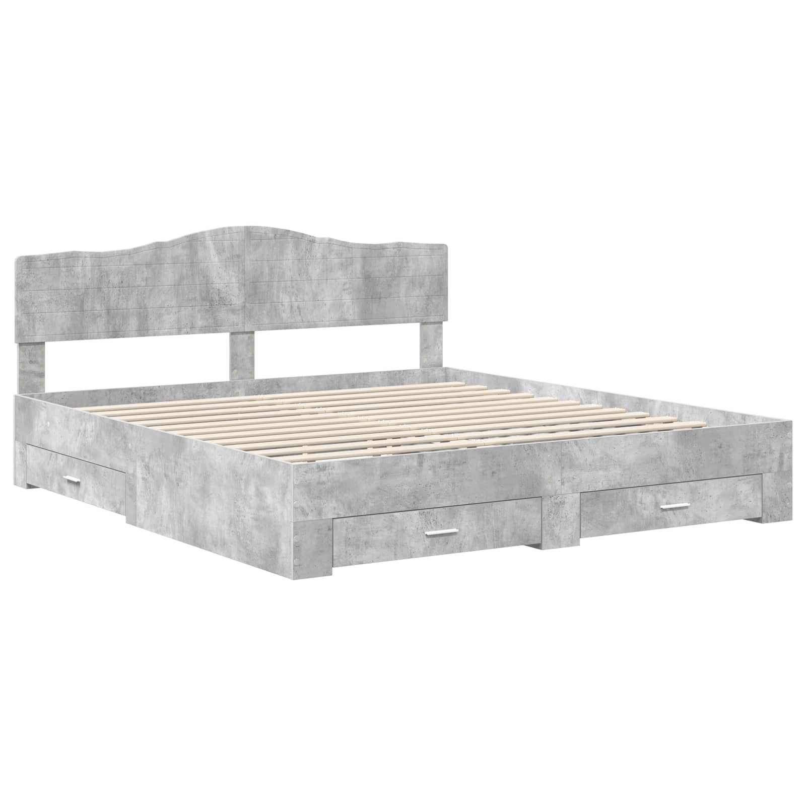 Struttura del letto con testiera Grigio cemento 200 x 200 cm | homemem39