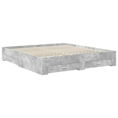 Struttura del letto con testiera Grigio cemento 200 x 200 cm | homemem39