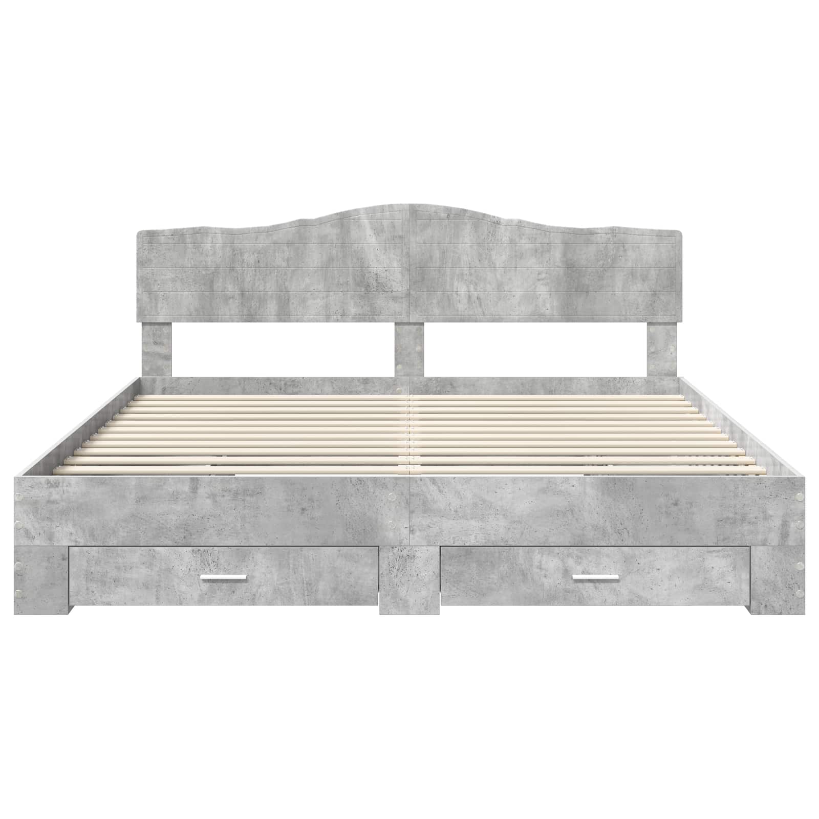 Struttura del letto con testiera Grigio cemento 200 x 200 cm | homemem39