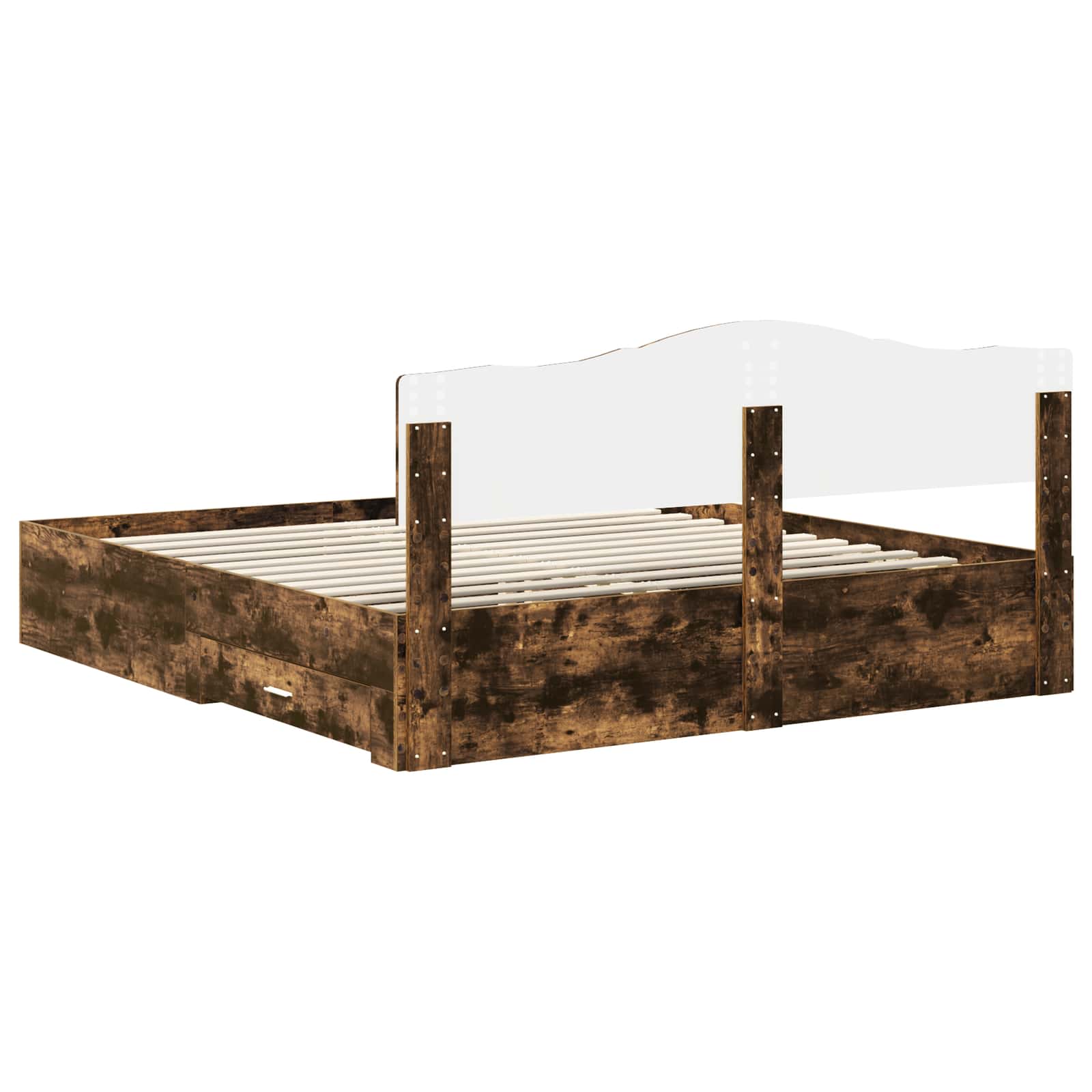Struttura del letto Rovere fumé 200 x 200 cm Legno multistrato | homemem39