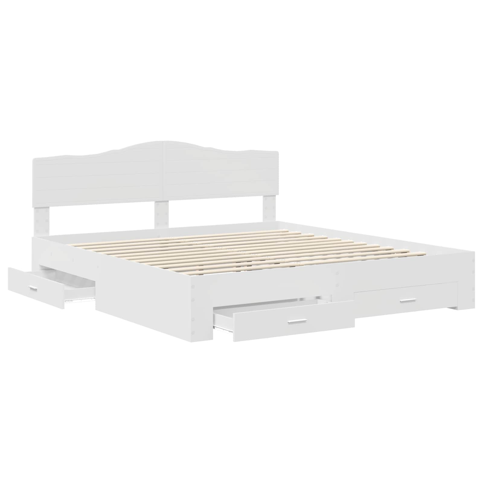 Struttura del letto Bianco 180 x 200 cm Legno multistrato | homemem39