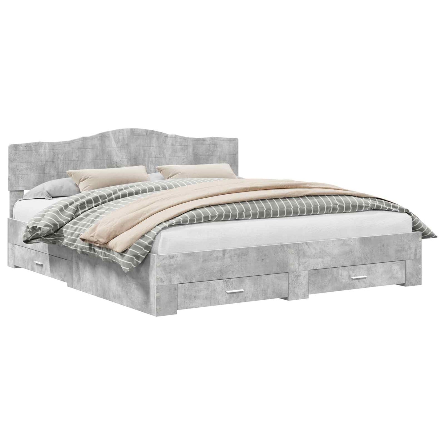 Struttura del letto con testiera Grigio cemento 180 x 200 cm | homemem39