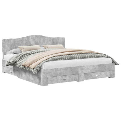 Struttura del letto con testiera Grigio cemento 180 x 200 cm | homemem39