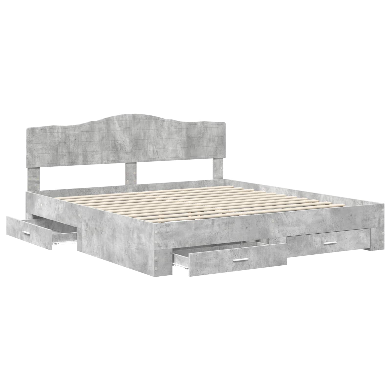 Struttura del letto con testiera Grigio cemento 180 x 200 cm | homemem39