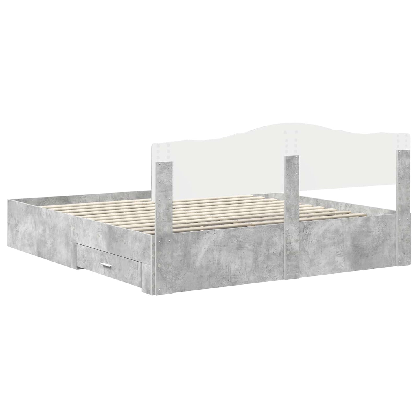Struttura del letto con testiera Grigio cemento 180 x 200 cm | homemem39