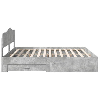 Struttura del letto con testiera Grigio cemento 180 x 200 cm | homemem39