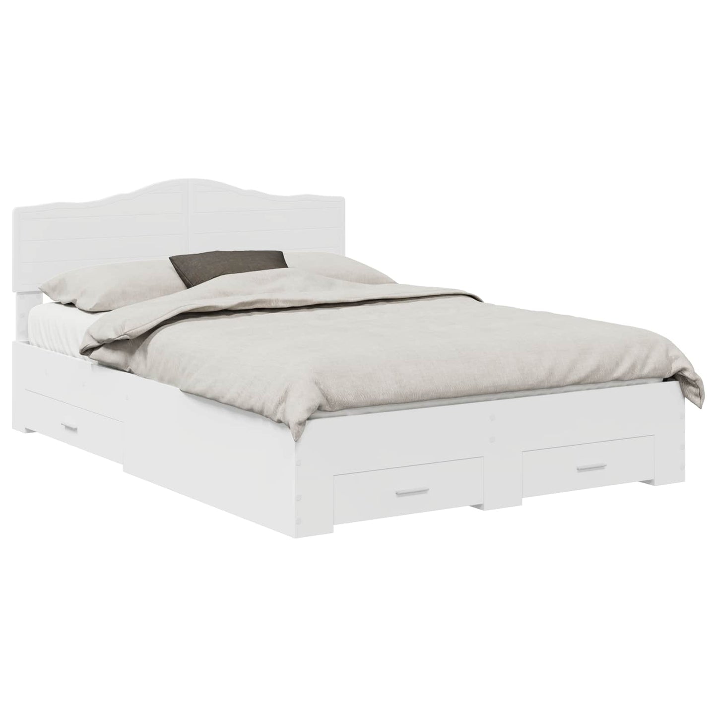Struttura del letto Bianco 160 x 200 cm Legno multistrato | homemem39
