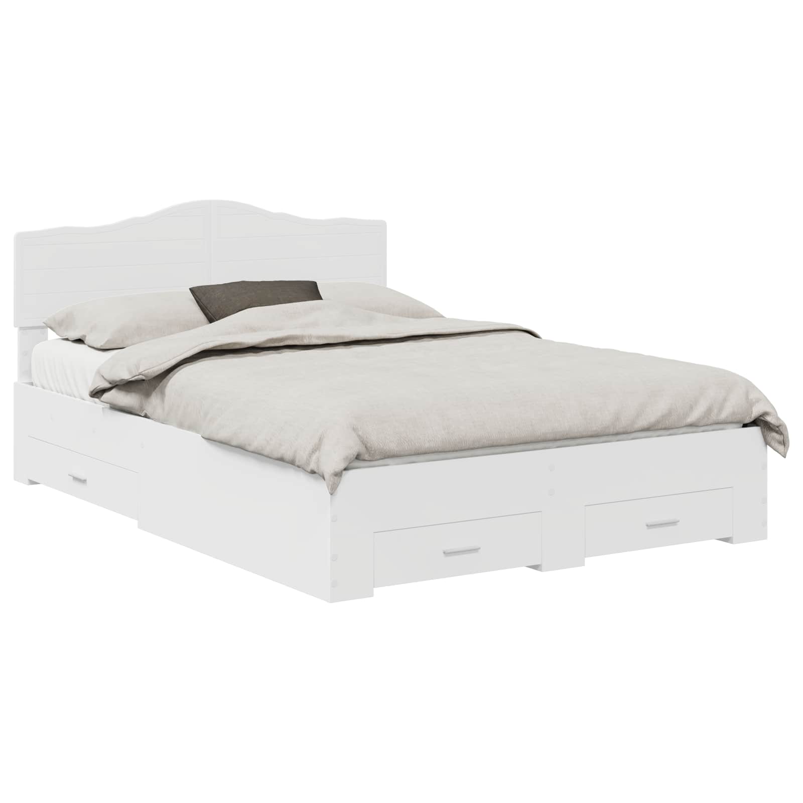 Struttura del letto Bianco 160 x 200 cm Legno multistrato | homemem39