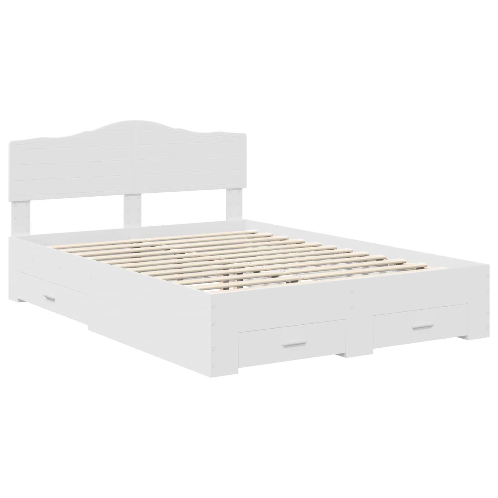 Struttura del letto Bianco 160 x 200 cm Legno multistrato | homemem39