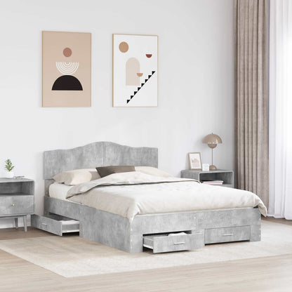 Struttura del letto con testiera Grigio cemento 160 x 200 cm | homemem39