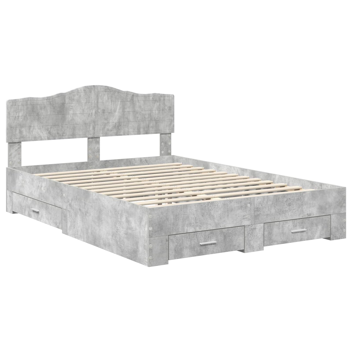 Struttura del letto con testiera Grigio cemento 160 x 200 cm | homemem39