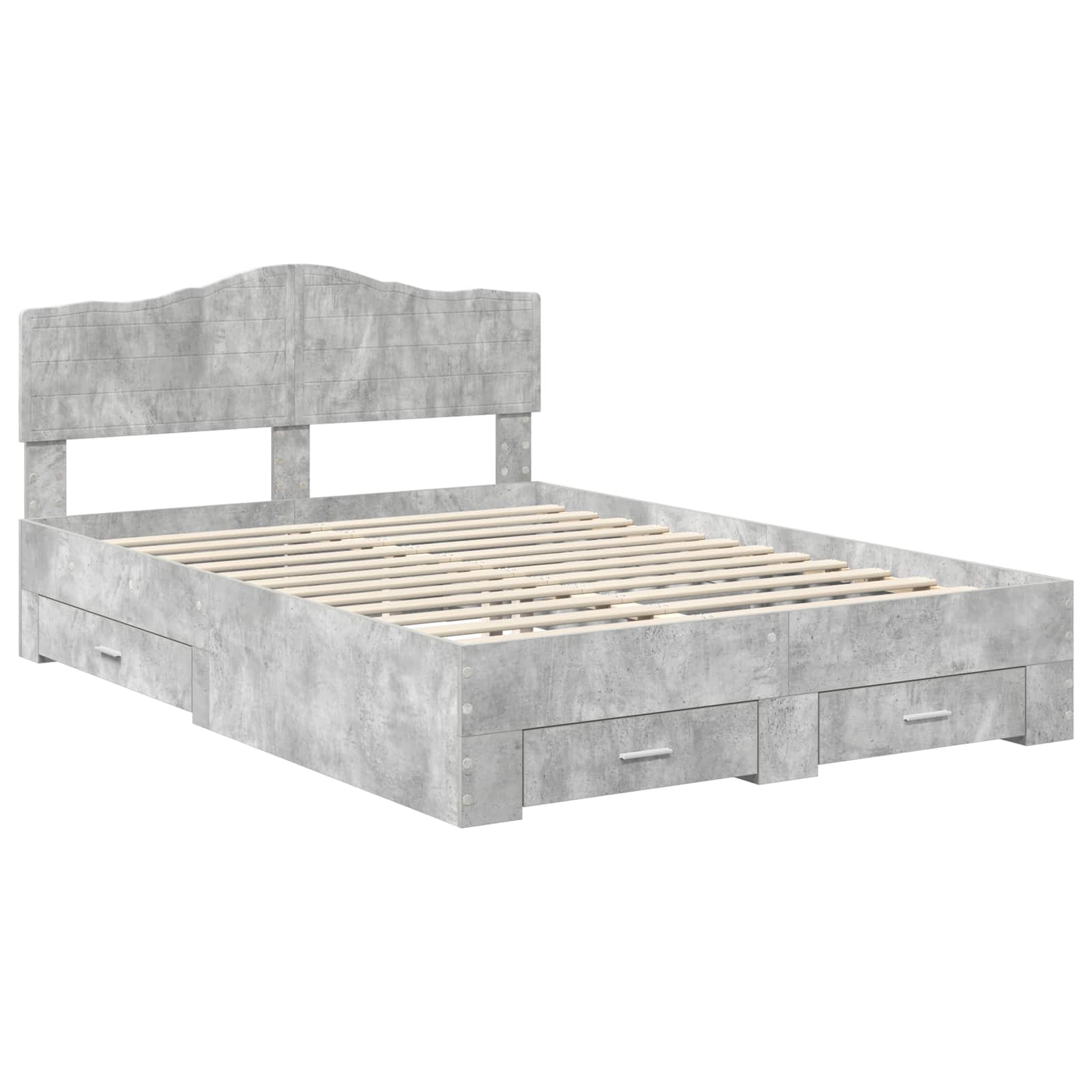 Struttura del letto con testiera Grigio cemento 160 x 200 cm | homemem39