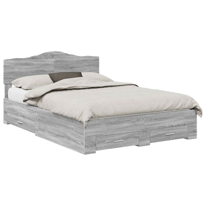 Struttura del letto con testiera Grigio Sonoma 160 x 200 cm