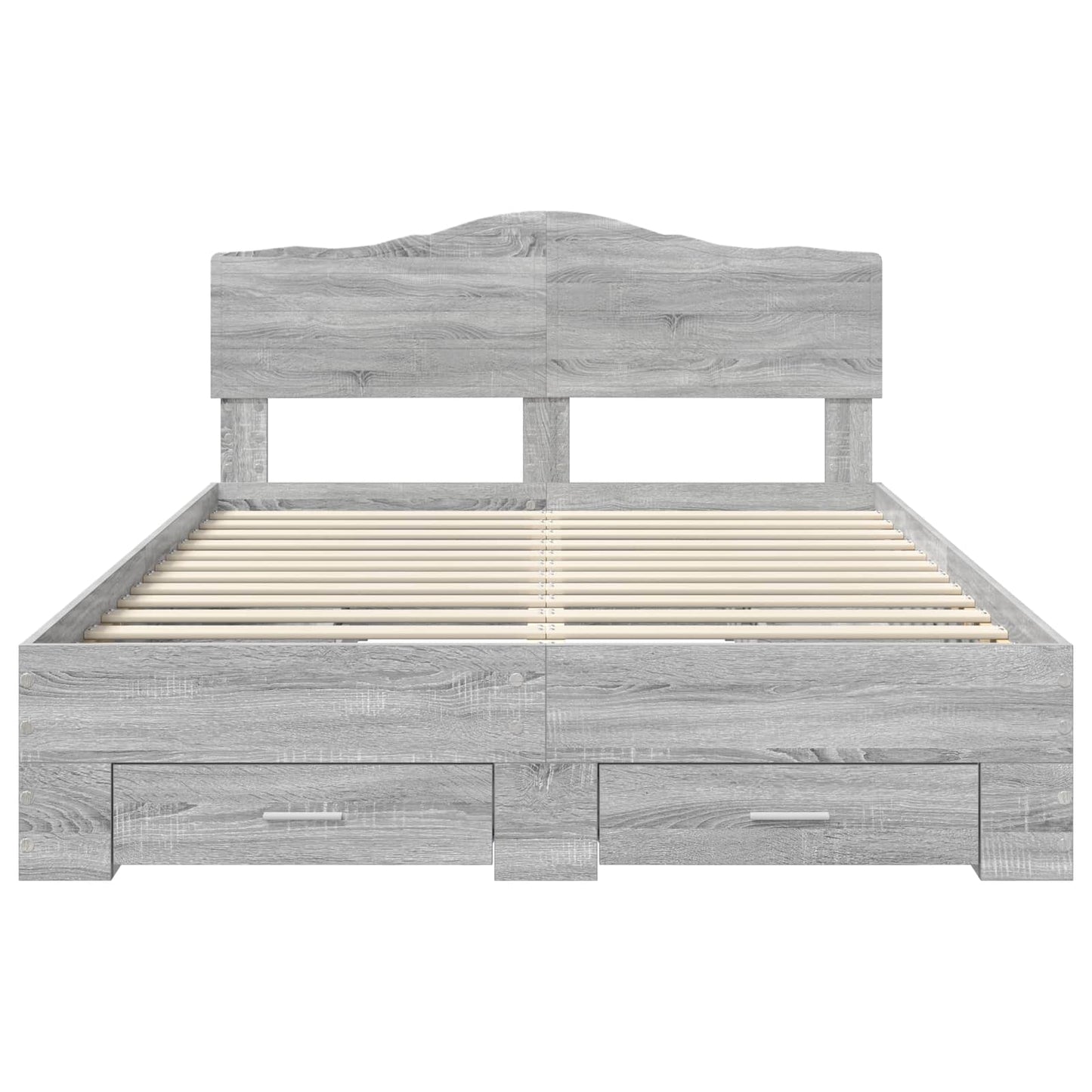Struttura del letto con testiera Grigio Sonoma 160 x 200 cm | homemem39
