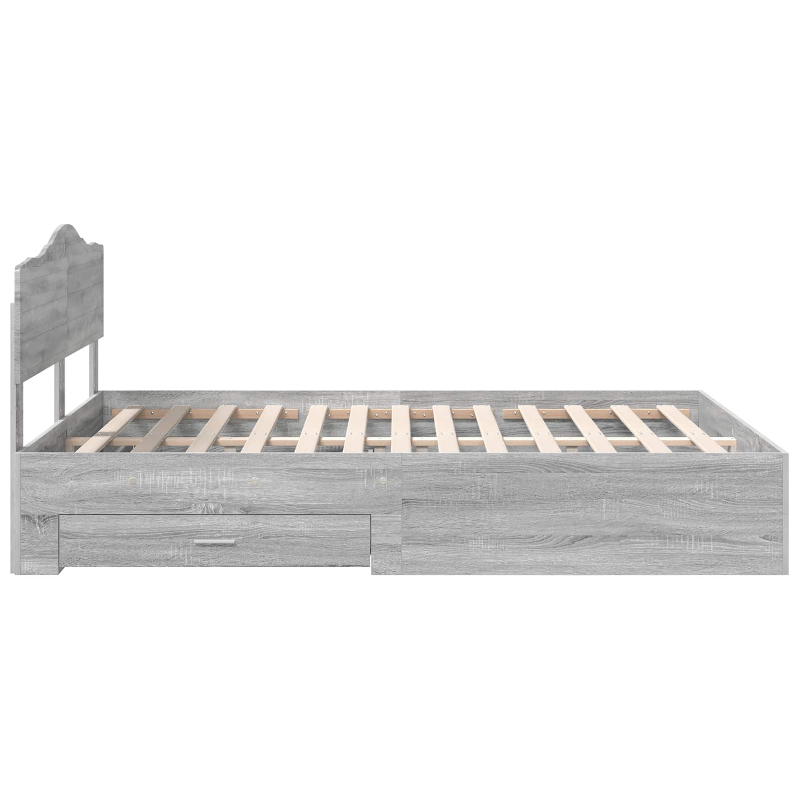 Struttura del letto con testiera Grigio Sonoma 160 x 200 cm | homemem39