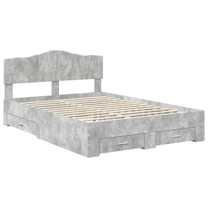 Struttura del letto con testiera Grigio cemento 150 x 200 cm | homemem39