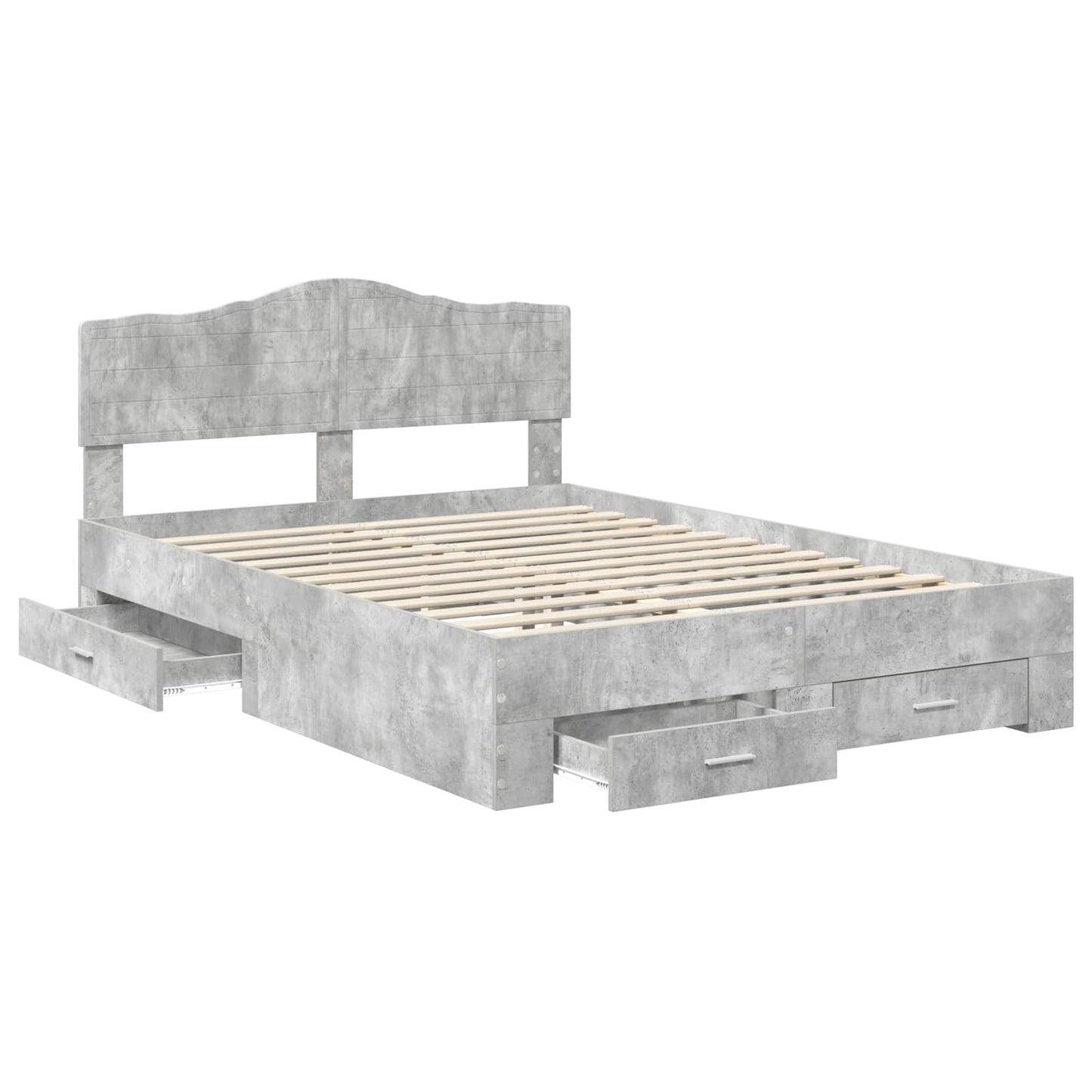 Struttura del letto con testiera Grigio cemento 150 x 200 cm | homemem39