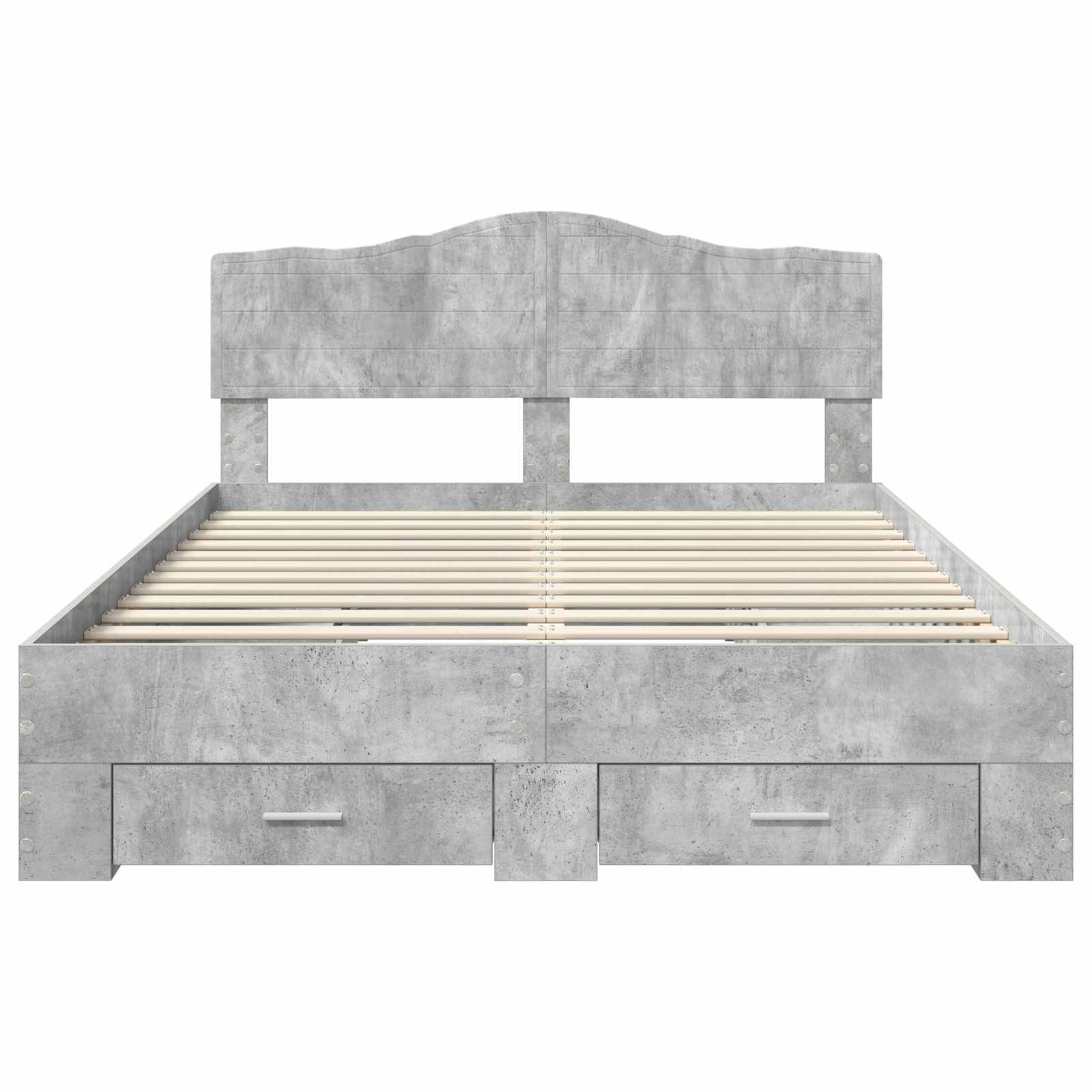 Struttura del letto con testiera Grigio cemento 150 x 200 cm | homemem39